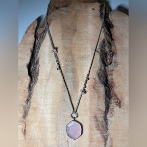 Silpada Elegant Pink Pendant Necklace 23”